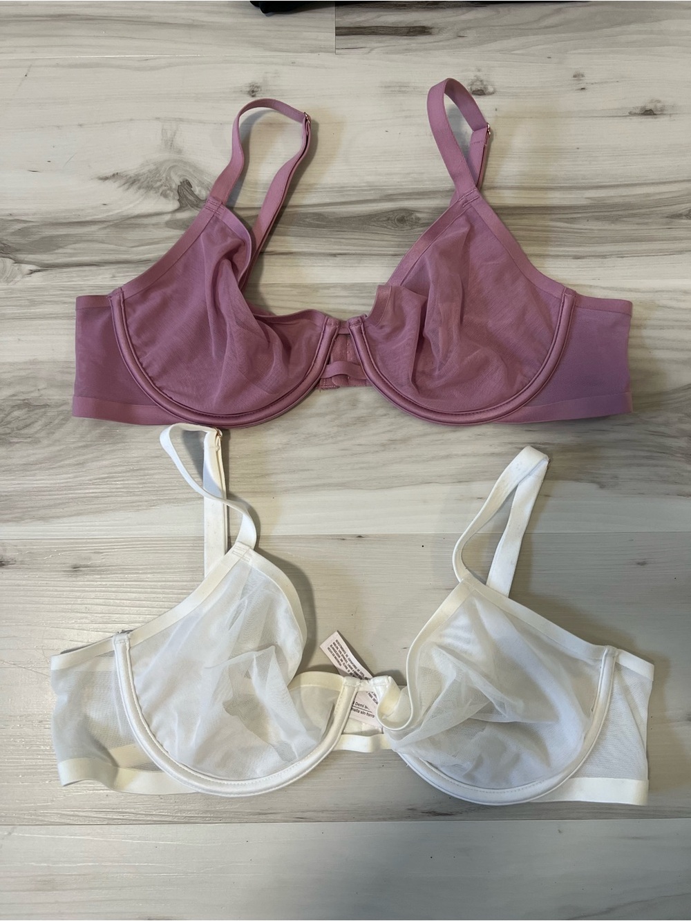 Mesh Unlined Demi Bra x2